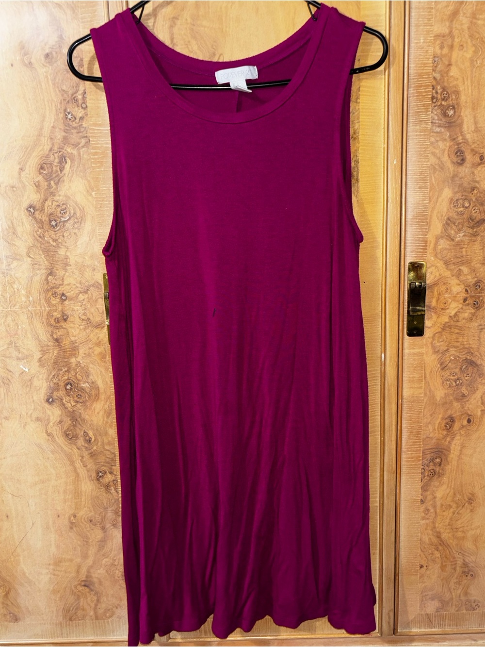 Women’s Sleeveless Scoop-Neck Tank Dress - Berry size Large